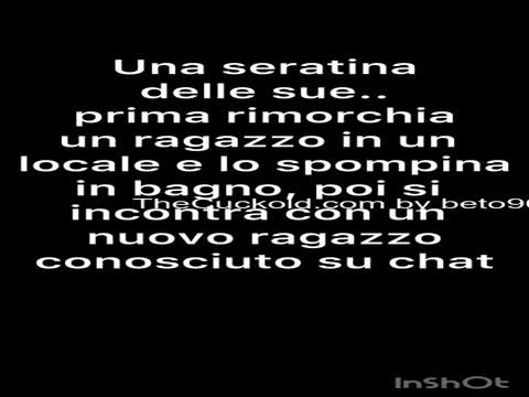 Her last Saturday night: She goes to a club on the Riviera with a friend, in the club she picks up a boy and takes him to the bathroom, makes out and gives a blowjob and according to her nothing else because she didn't have a condom. At 3 in the morning I receive some videos: she went to the house of a boy she met on social media and gets fucked until dawn.